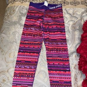 Multicolored Nike Pro Leggings